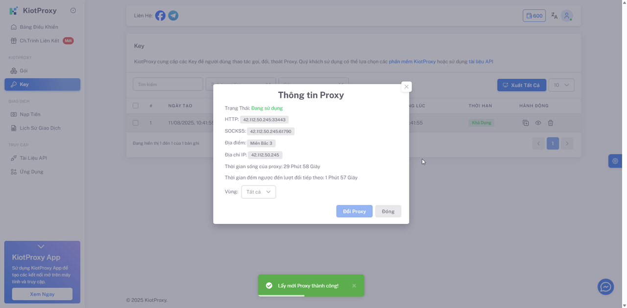 Lấy thông tin địa chỉ proxy để gắn vào các phần mềm