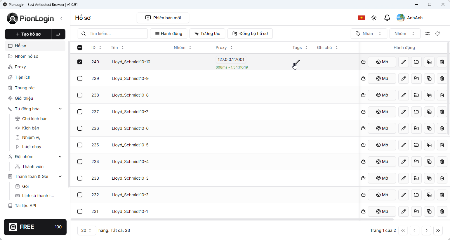 Check trạng thái của proxy