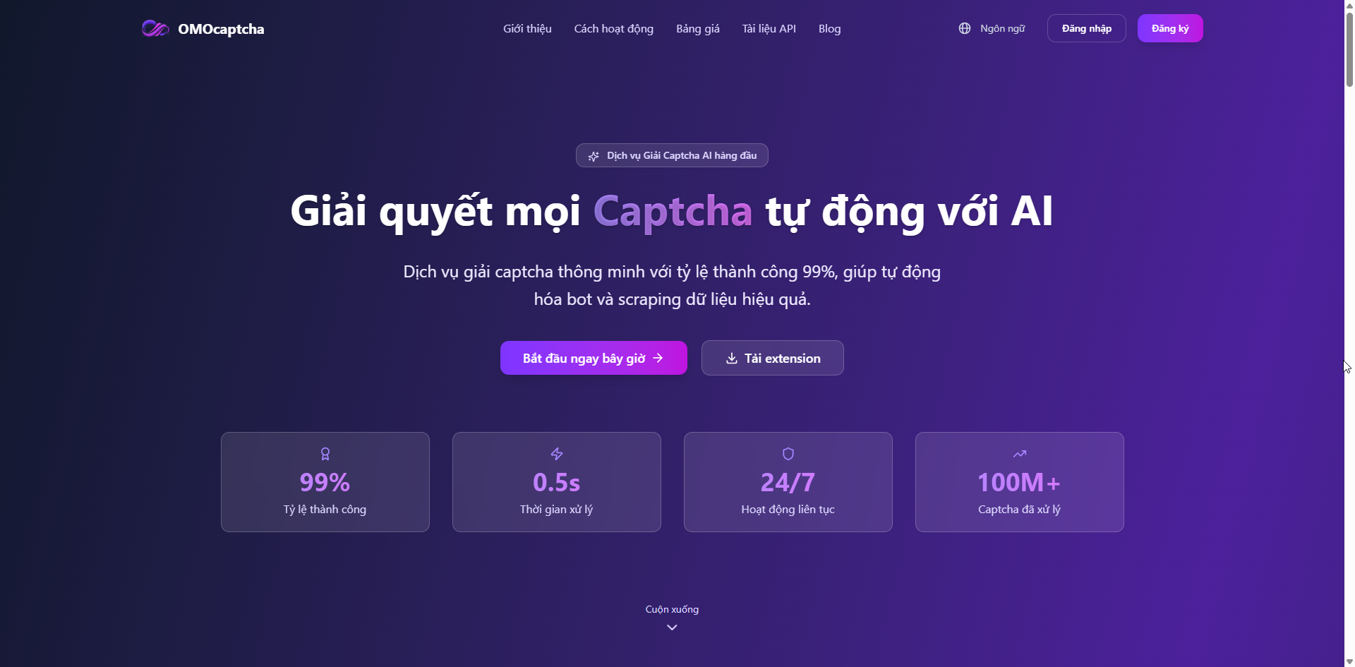 Trang web của OMOCaptcha