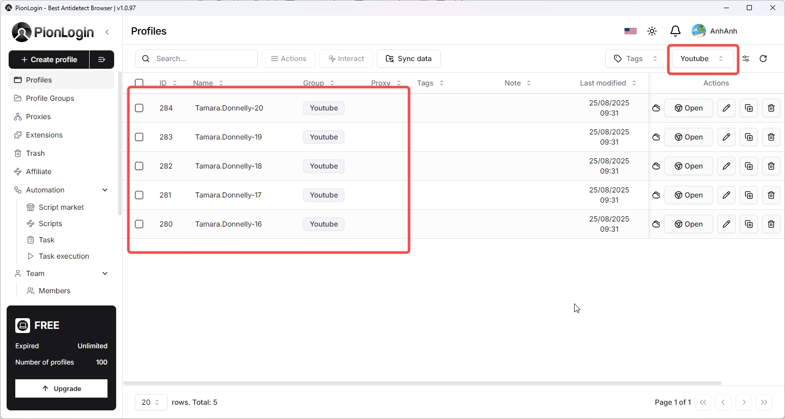 Kiểm tra xem hồ sơ đã được nhóm chưa