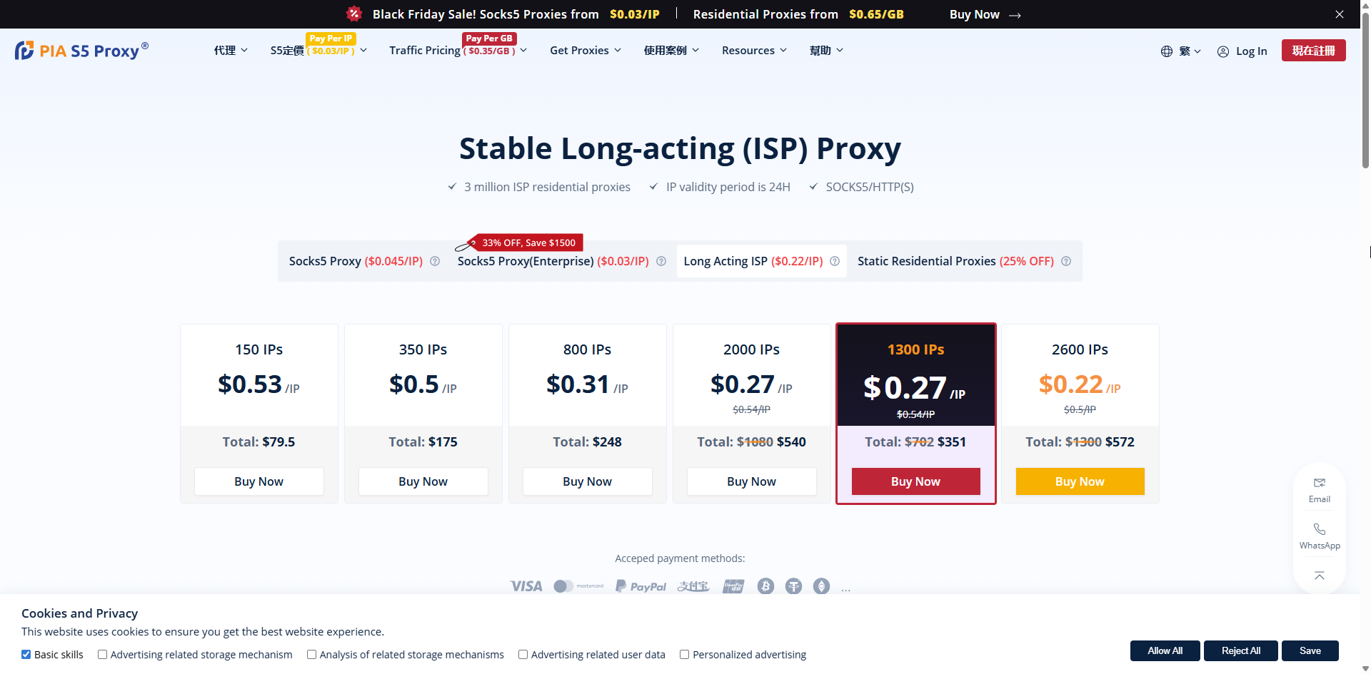 Long-acting (ISP) Proxy ($0.22/IP)