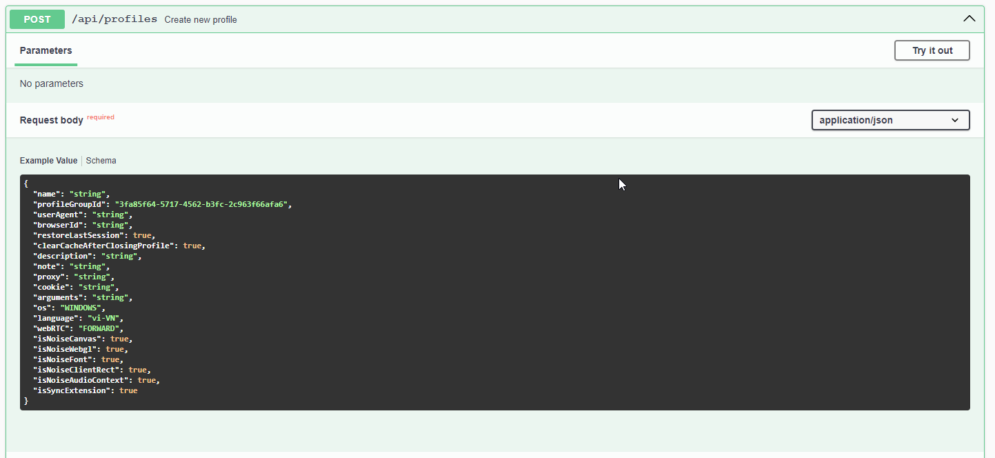 POST /api/profiles _Create new profile